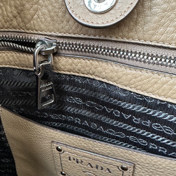 Prada Tan Soft Pebble Leather Shoulder Bag - Picture 4 of 11